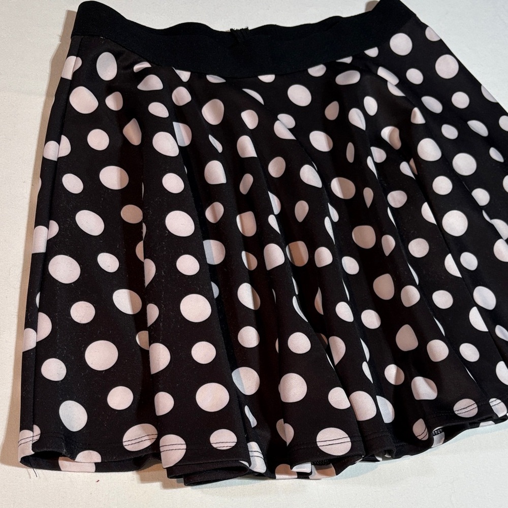 Disney Minnie Mouse Polka Dot Skater Skirt with Red Bow women’s Large - Picture 5 of 12